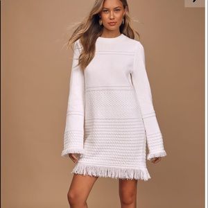 Lulus white cable knit sweater dress